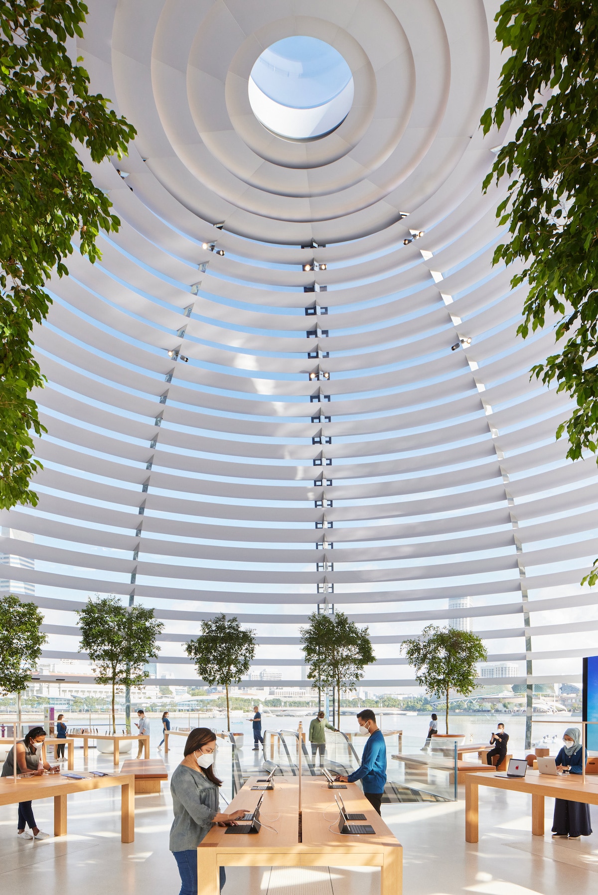 Inside of the Apple Store in Marina Bay Singapore