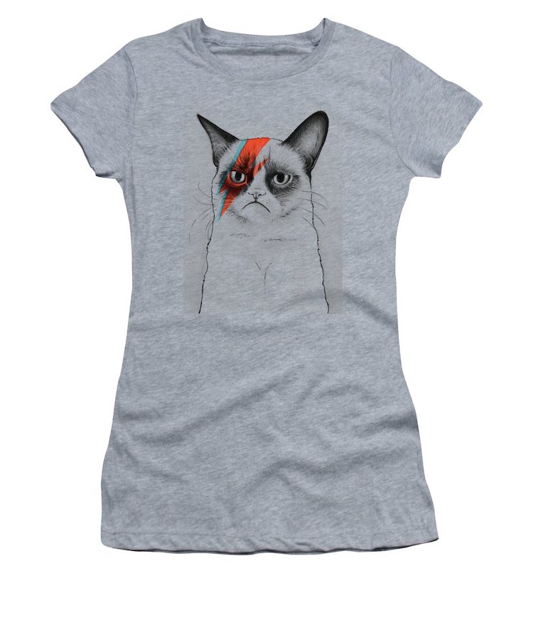 David Bowie Grumpy Cat T-Shirt