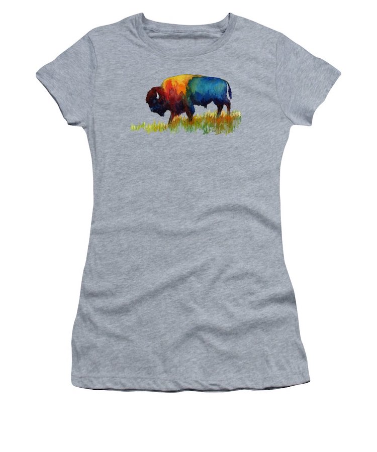 Watercolor American Buffalo Women's Tee