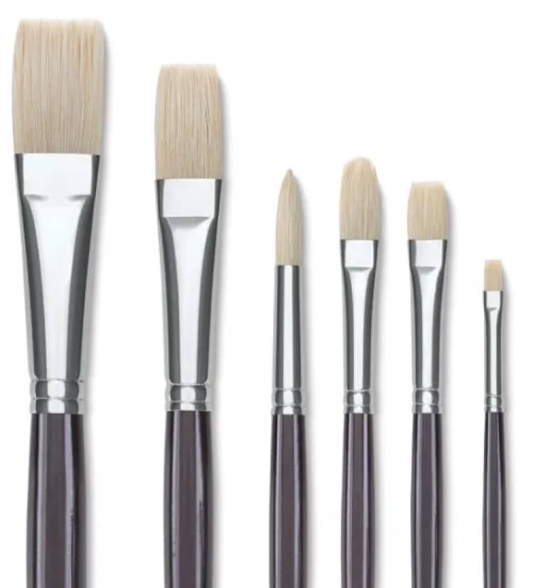 Professional Artist Paint Brush Set of 40 with Storage Case - Includes Round and Flat Art Brushes with Hog, Pony, and Nylon Hair Bristles - Perfect