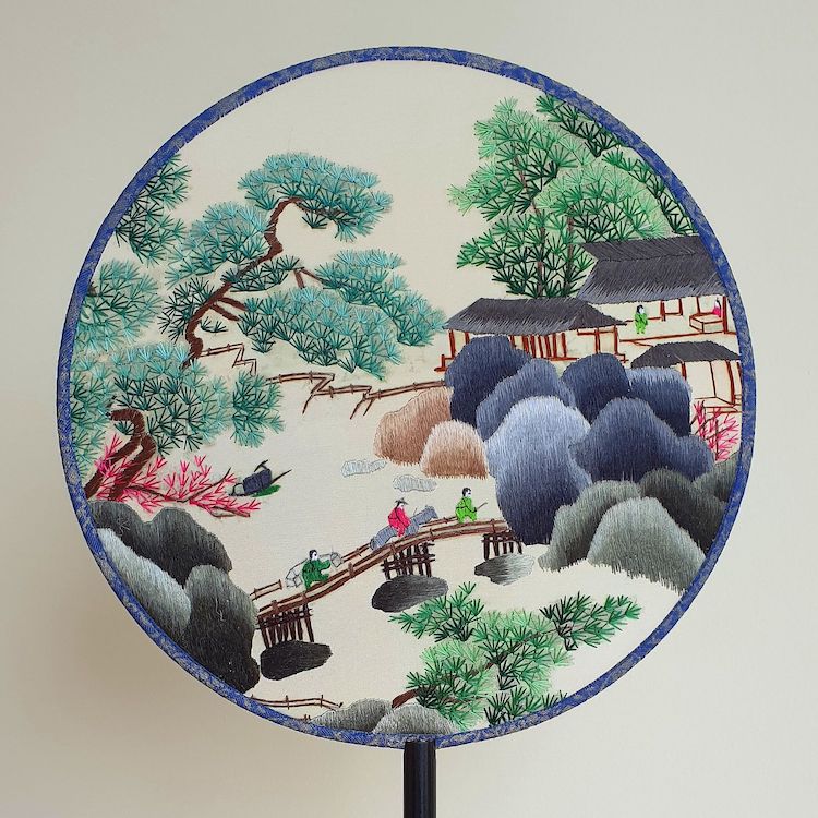 Embroidered Chinese Silk Fans by House of Peach Blossoms