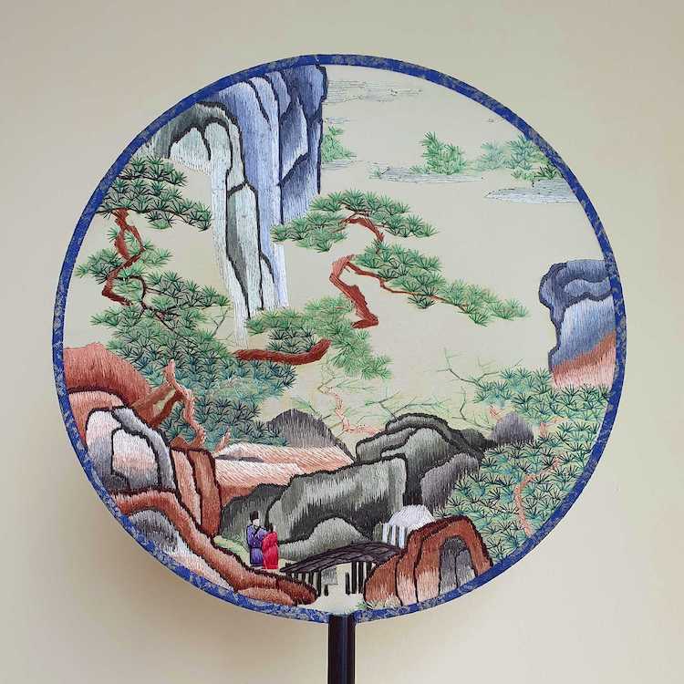 Embroidered Chinese Silk Fans by House of Peach Blossoms