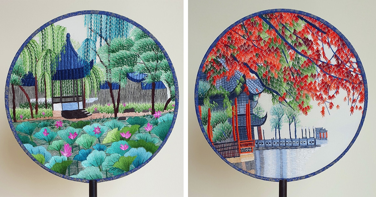 Chinese Silk Fans Showcase the Talents of Embroiderers in Rural China
