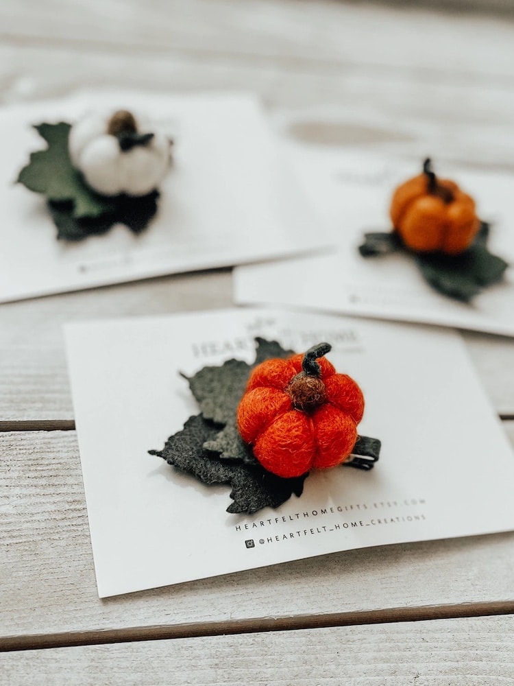 Clips para el cabello en forma de calabaza