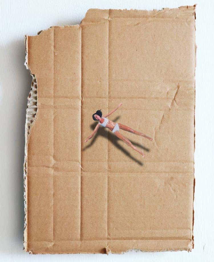 Cardboard Paintings by Golsa Golchini