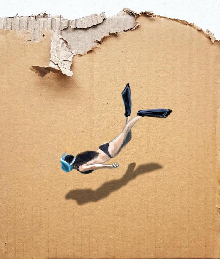 Cardboard Paintings by Golsa Golchini