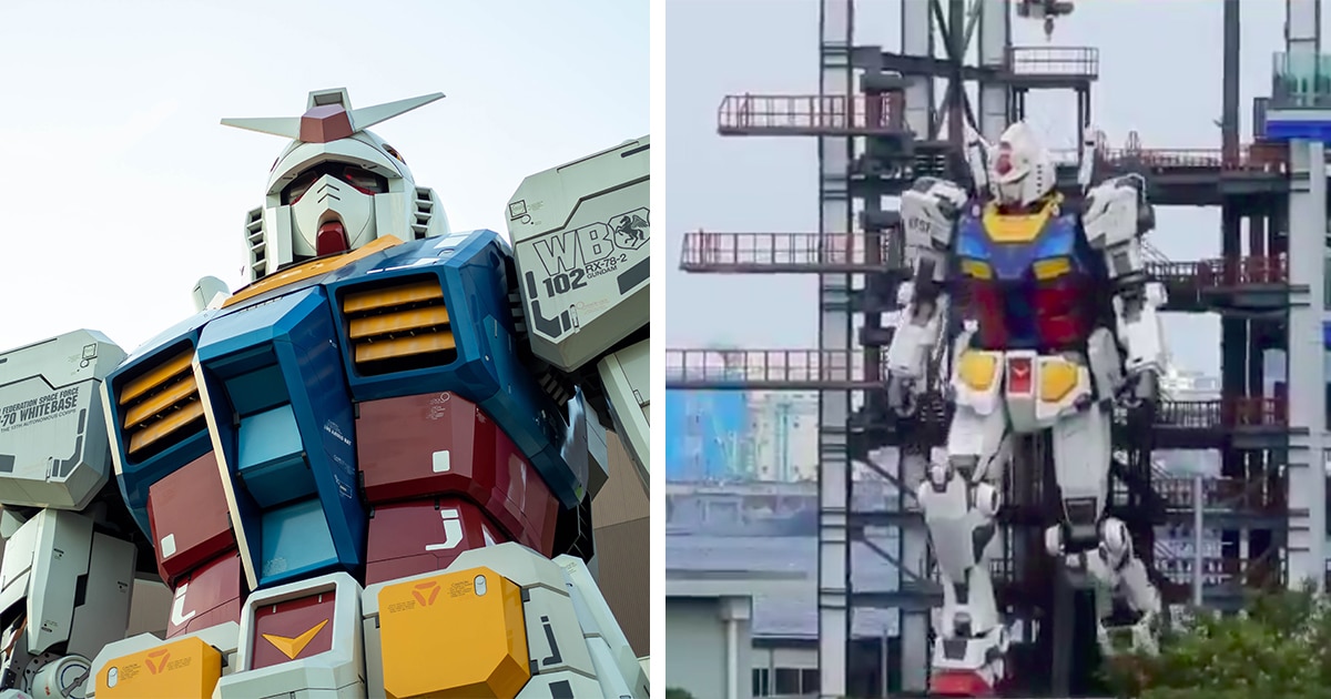 Gigantic Gundam Robot Can Now Move Its Legs Arms And Head
