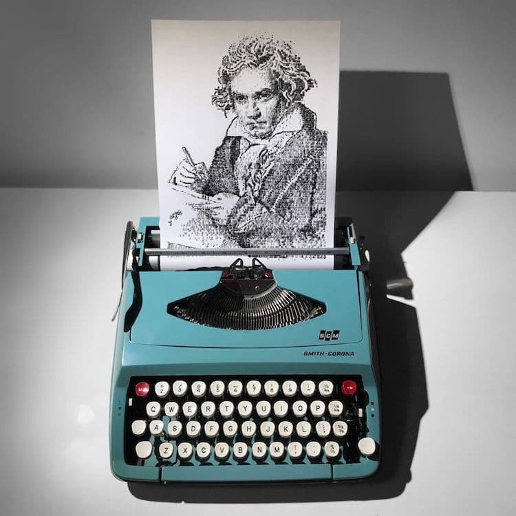 James Cook Artwork – James Cook is an artist that draws portraits using a  typewriter.