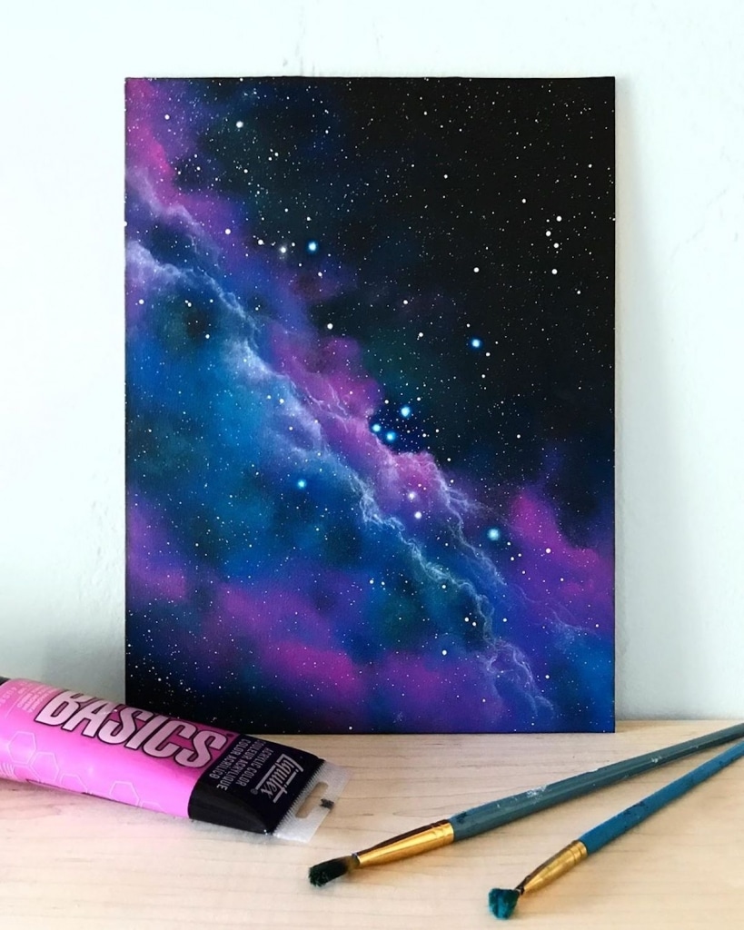 Artist Creates Fantastic Abstract Paintings of Colorful Galaxies