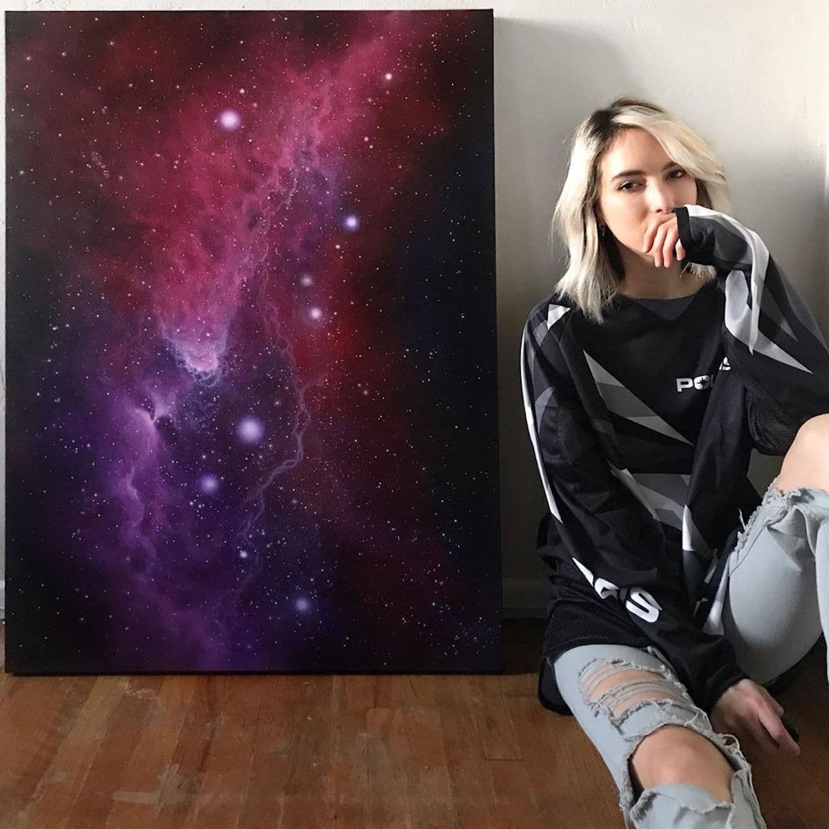 space acrylic painting