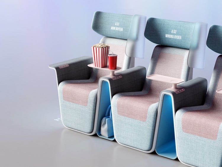 asientos de cine del futuro post-covid por LAYER Studio