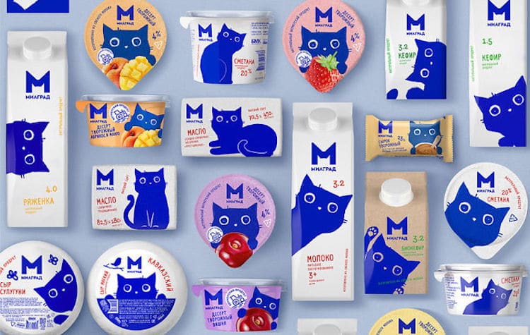 Blue Cat Milgrad Milk Packaging by Vera Zvereva