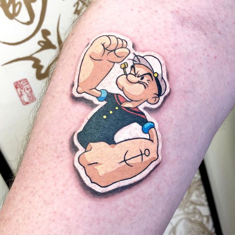 Popeye Sailor Man Tattooed Greeting Card by Delores Garrison