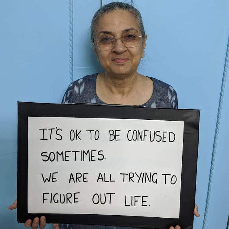 Mom Holding Sign With Advice