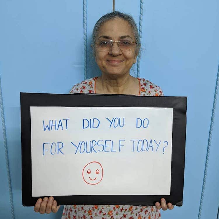 Mom Holding Sign With Advice