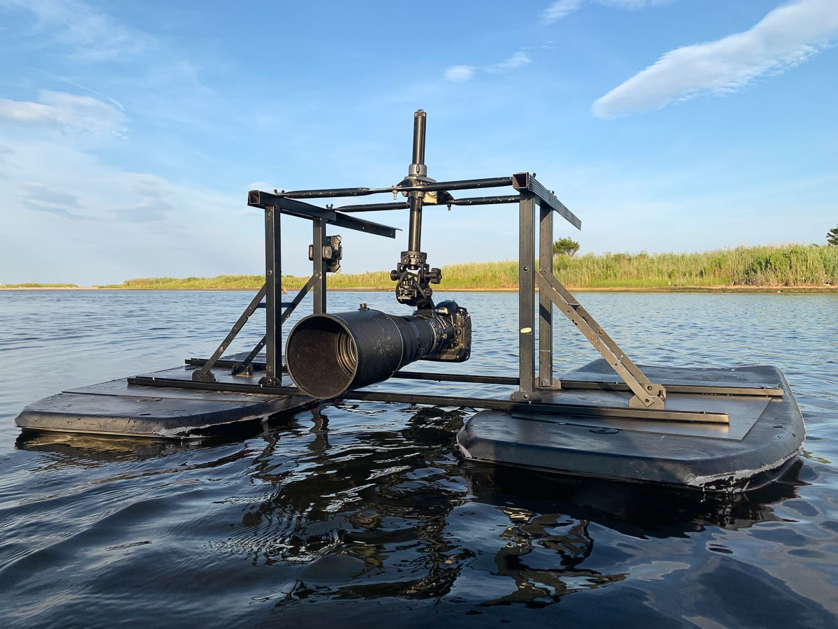 Camera Mounted on a Floating Bird Hide