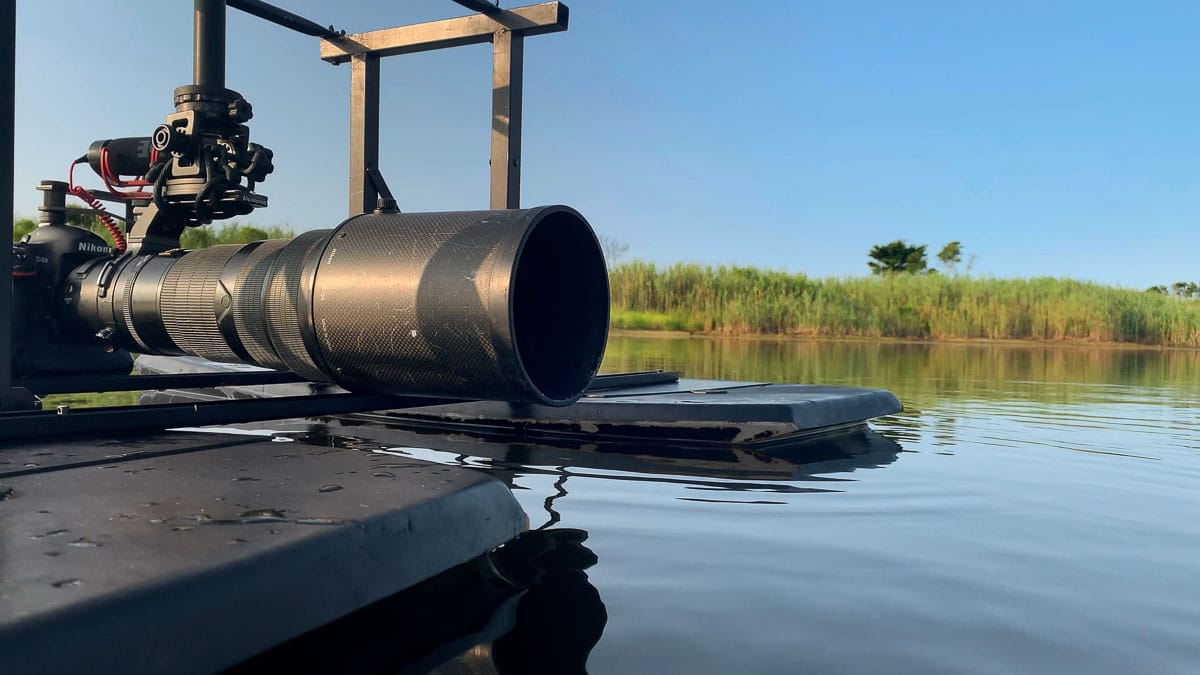 Camera Mounted on a Floating Bird Hide