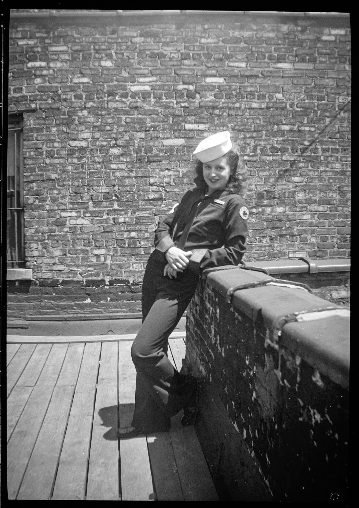 Girl in Chicago Posing in Naval Costume