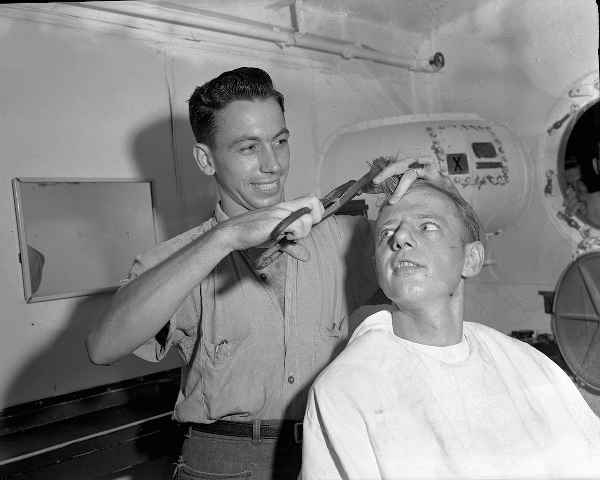 Candid Photo of a Barber