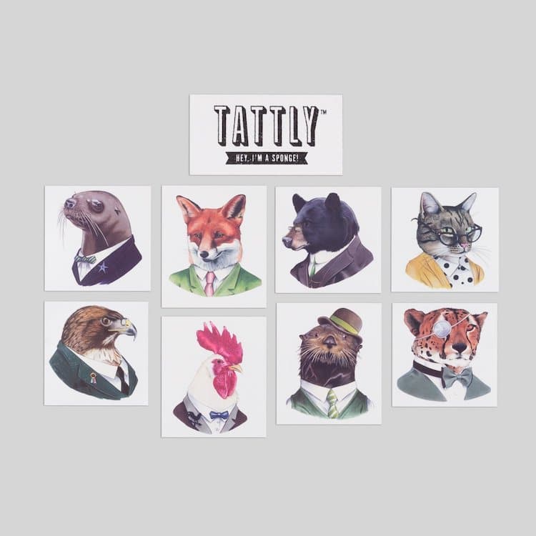 Tatuajes temporales de animales de Tattly