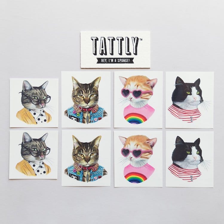 Tatuajes temporales de gatos de Tattly