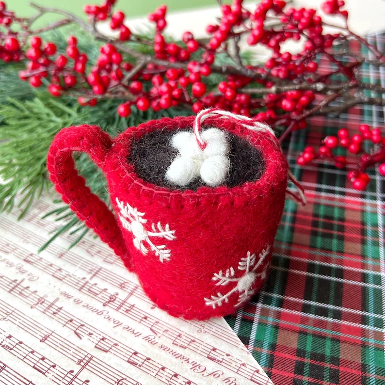 Felt Hot Chocolate Christmas Ornament