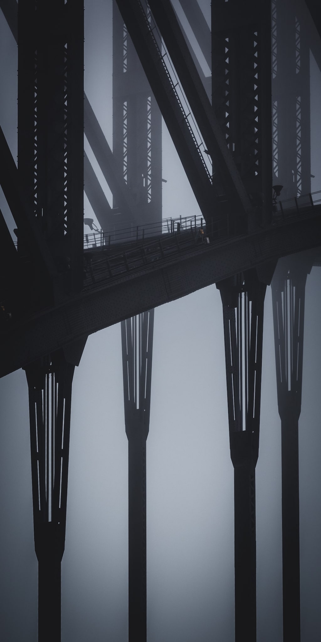 Vertical Panorama of a Steel Bridge