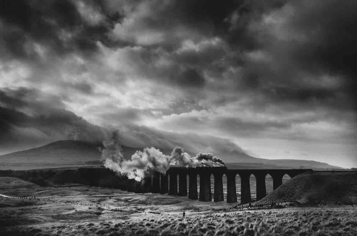 Train Passing Over Ribblehead Viaduct