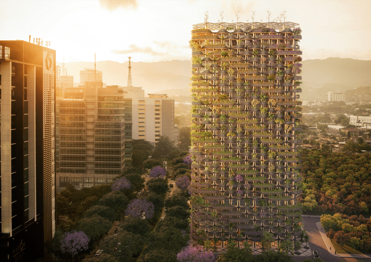 Dusk Rendering of Rainbow Tree Tower in the Philippines