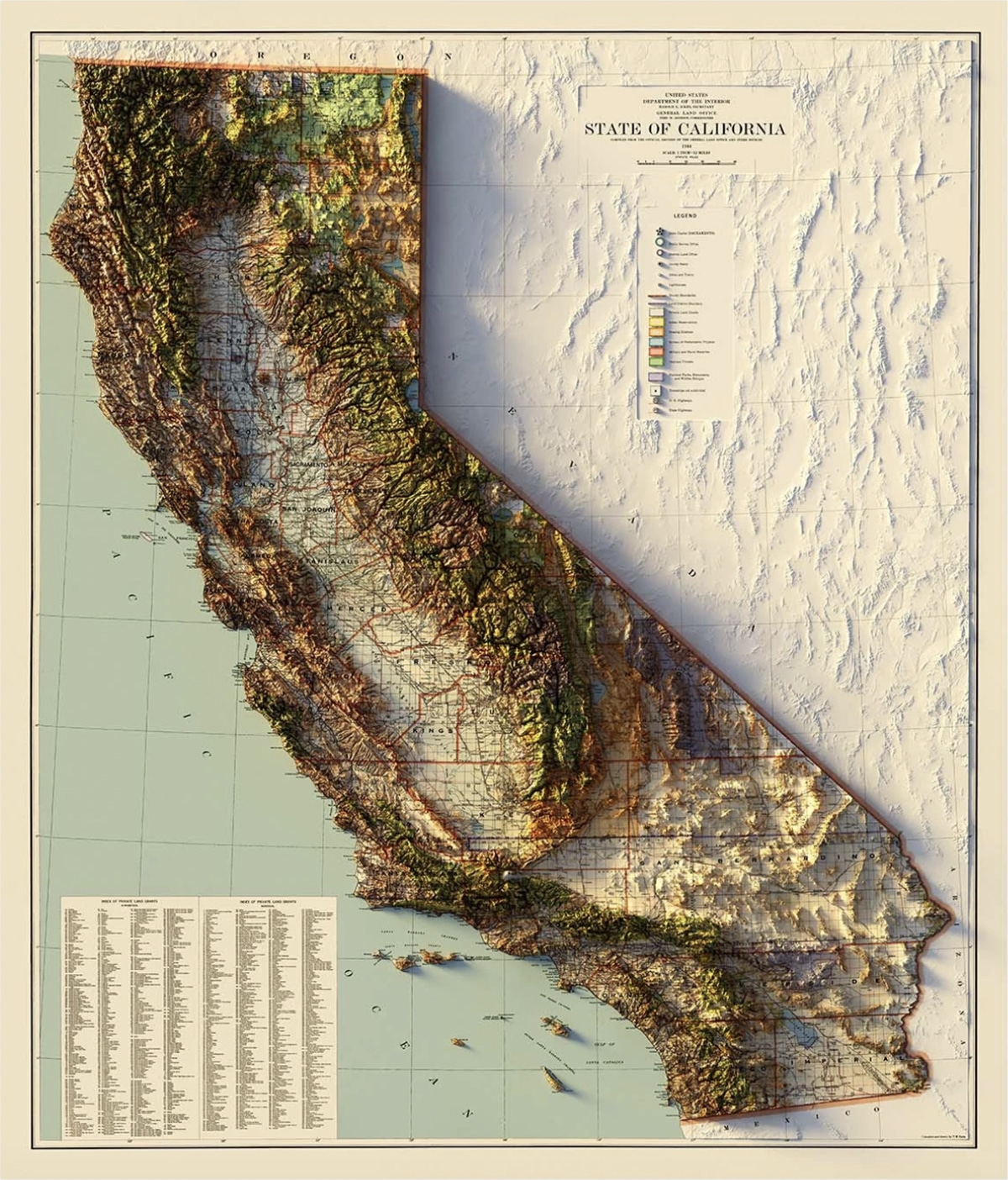 mapa antiguo de california