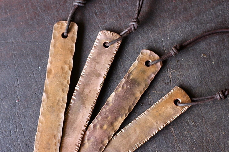 Copper Leather Bookmark