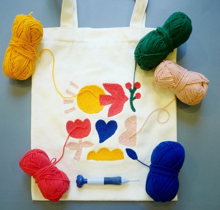 Punch Needle on Tote Bag Kit