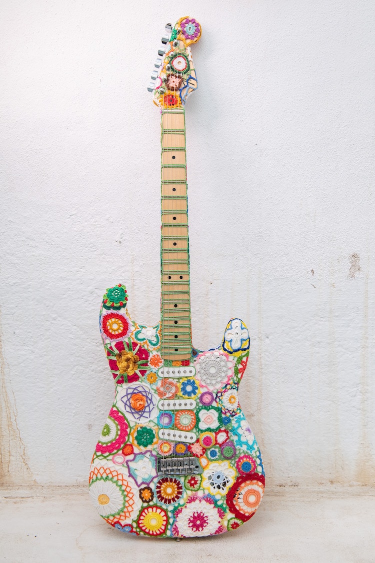 Crochet Flower Power Guitar by Joana Vasconcelos