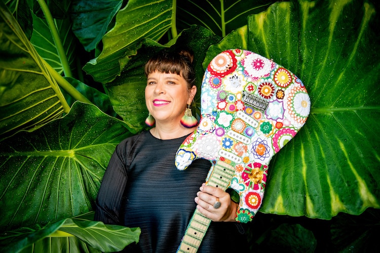 Crochet Flower Power Guitar by Joana Vasconcelos