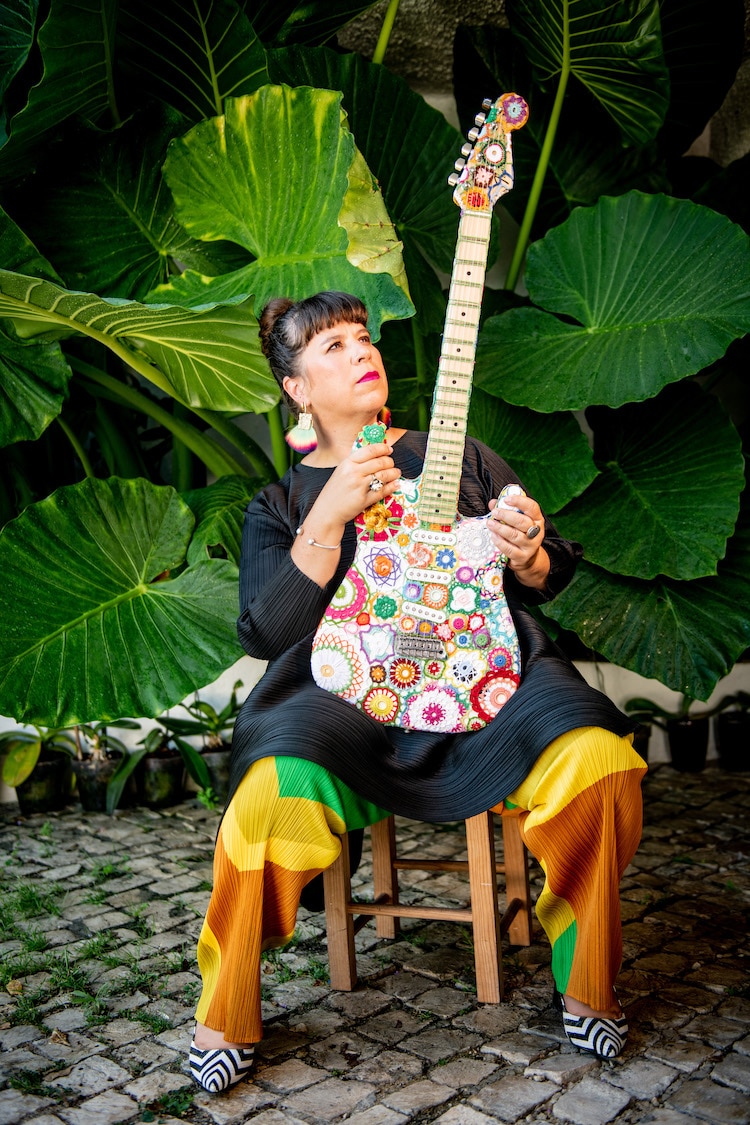 Crochet Flower Power Guitar by Joana Vasconcelos