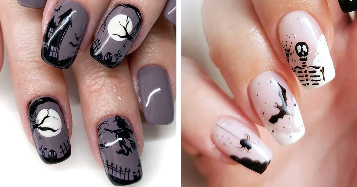 Decoración de uñas para Halloween  Píntate las uñas con los dibujos más  terroríficos para Halloween