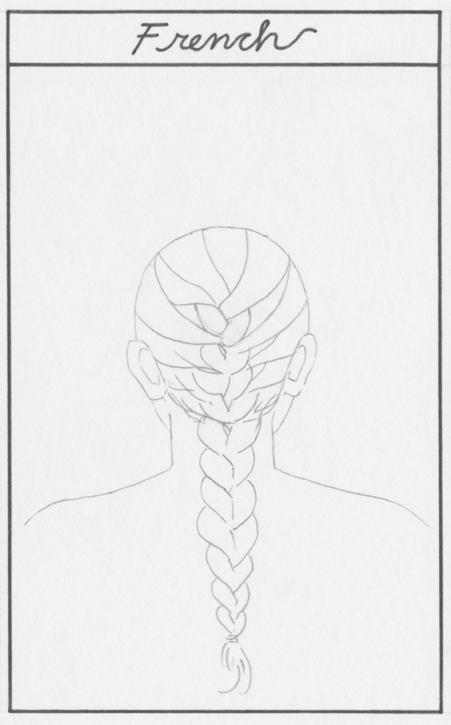 Easy Back View of a French Braid Drawing - Graziano Foxys1977