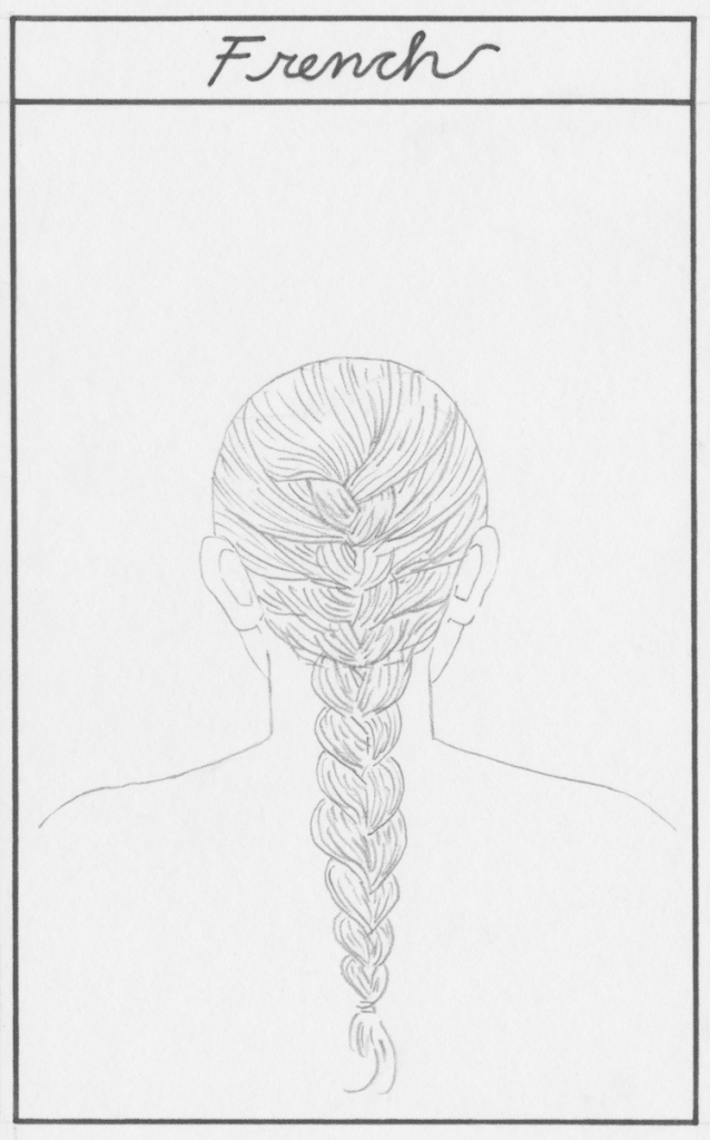 Easy Back View of a French Braid Drawing Graziano Foxys1977