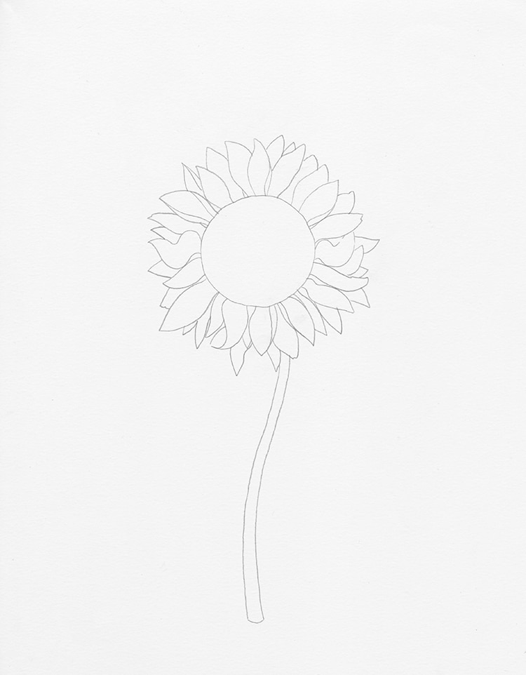 como dibujar un girasol