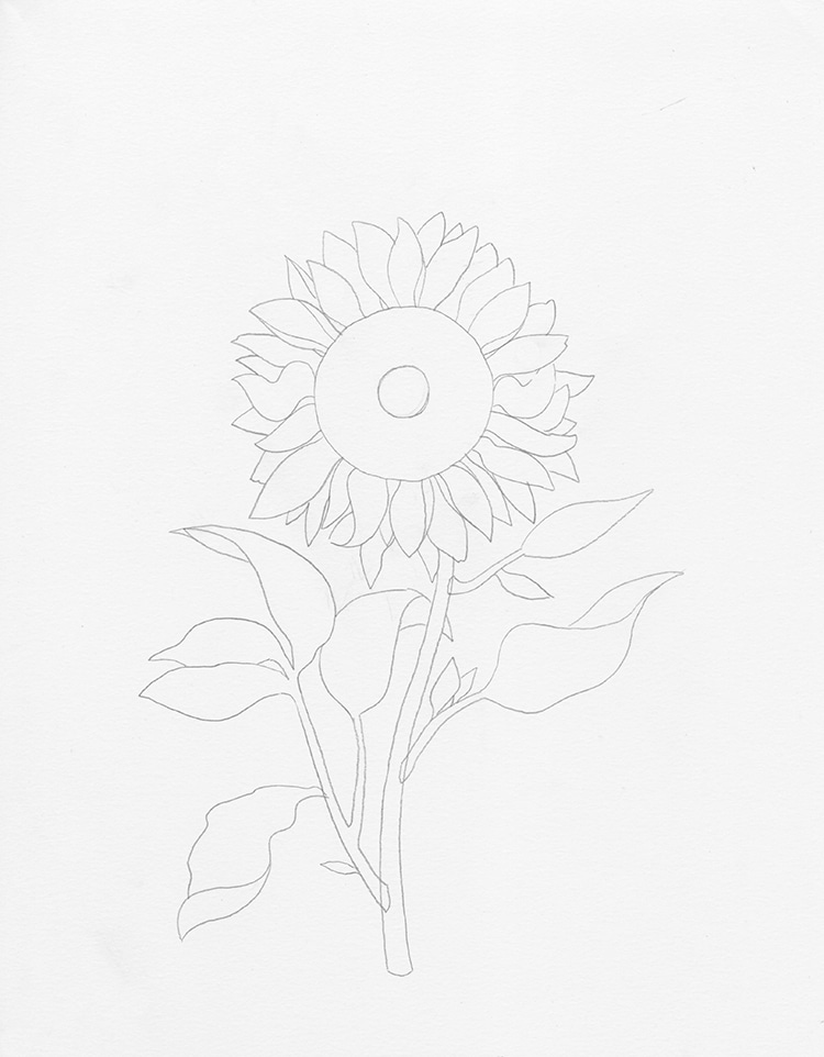 Featured image of post Simple Flower Drawing Sunflower / Yellows in watercolour can be a challenge.