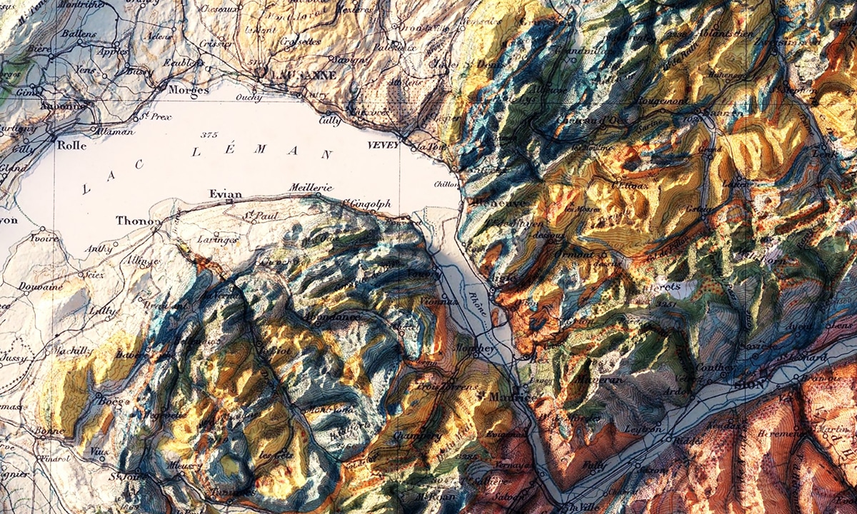 mapa de Lac Lemain Suiza
