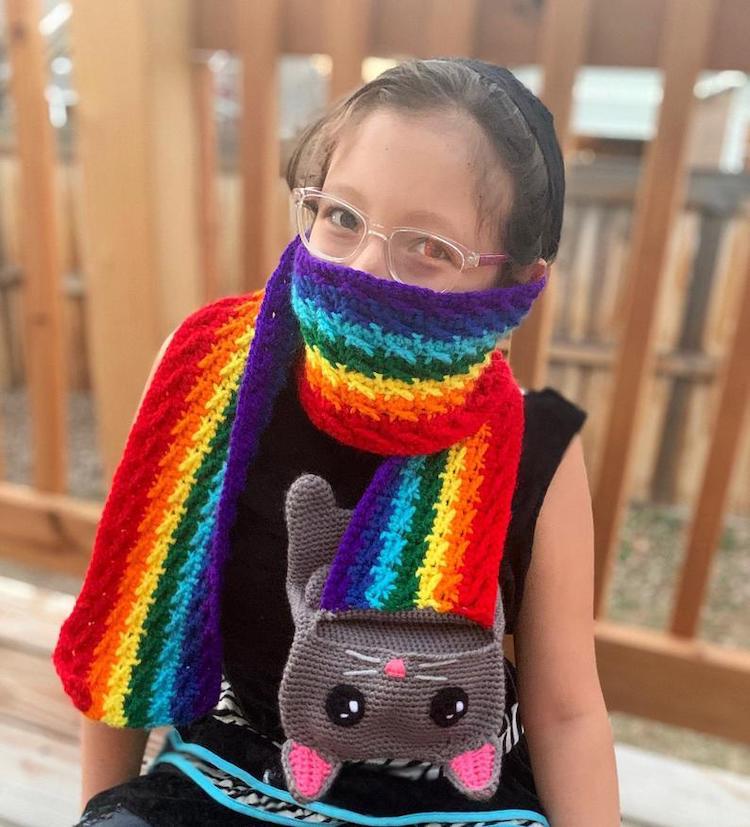 This “Rainbow Cat Barf” Scarf Is the Ultimate Cute Accessory for Winter