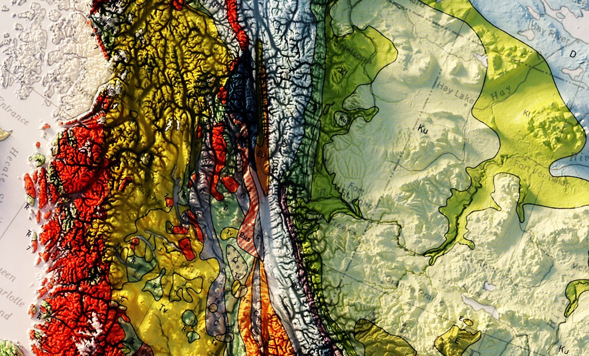 Cerrar mapa vintage de Canadá