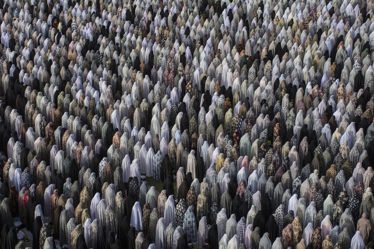 Muslim Women Praying for Eid al-Fitr in Iran