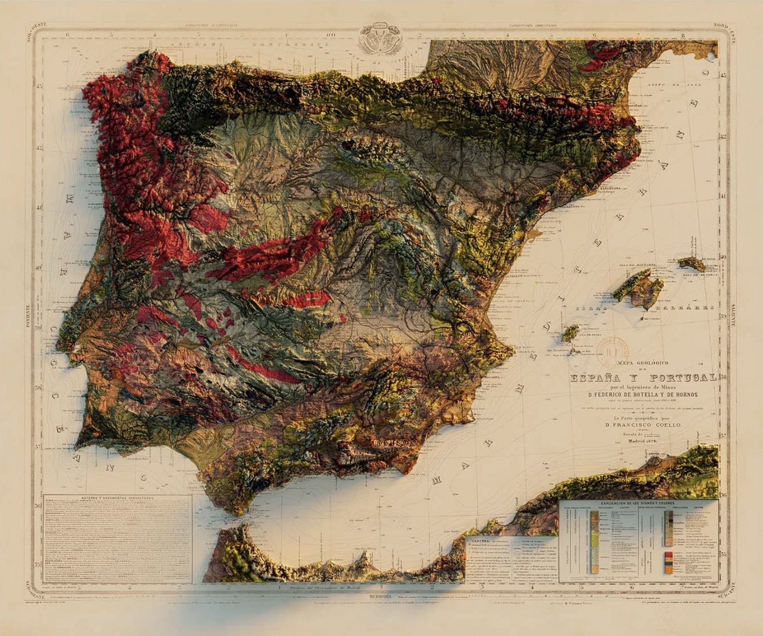 mapa antiguo de españa y portugal