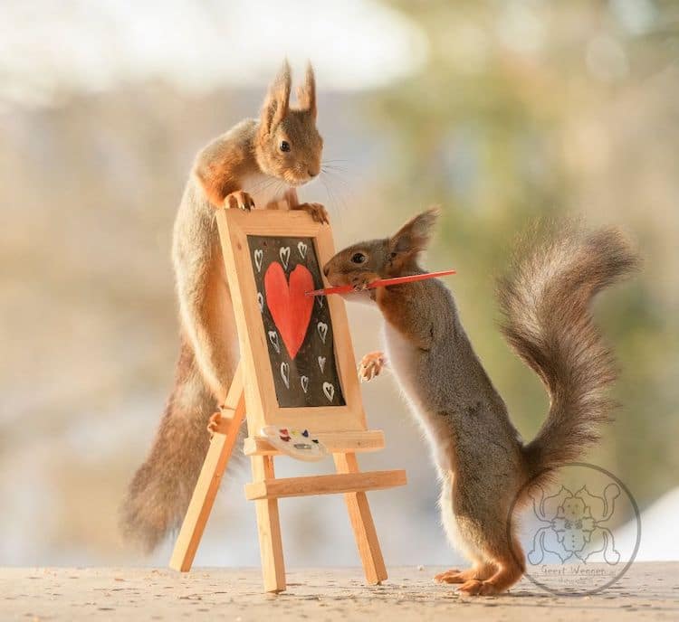 Squirrels Painitng by Geert Weggen