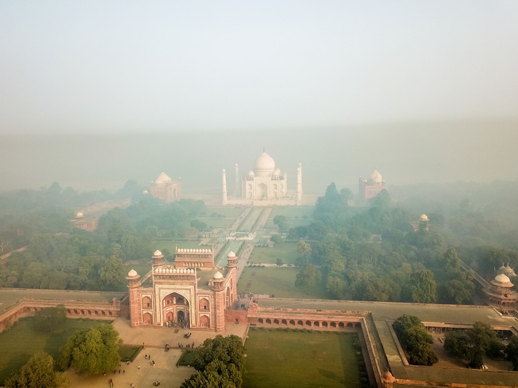 vista aerea del Taj Mahal