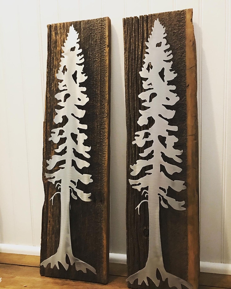 Wooden Pine Tree Sign