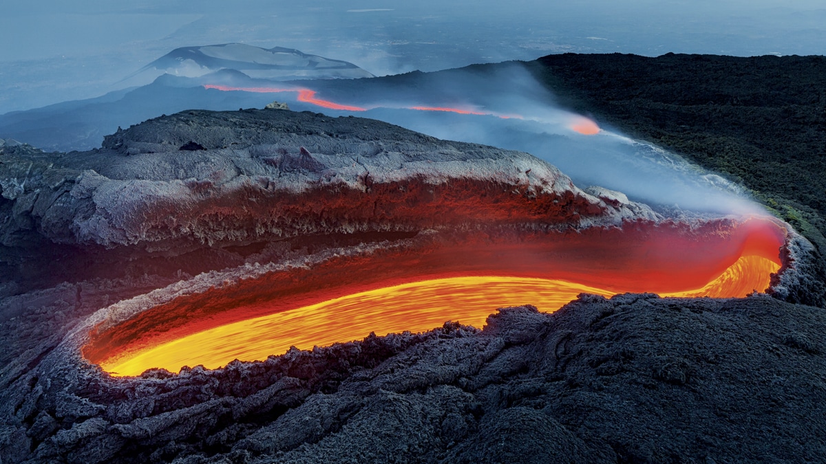 Lava Flows on Mount Etna