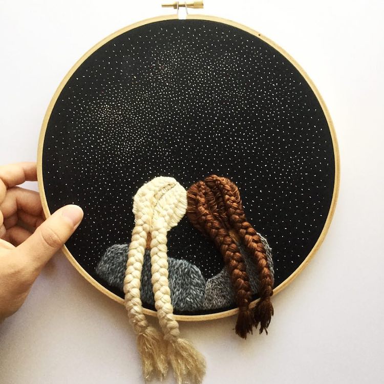 Hair embroidery by Desert Eclipse Studio